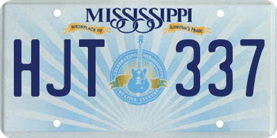MS license plate HJT337