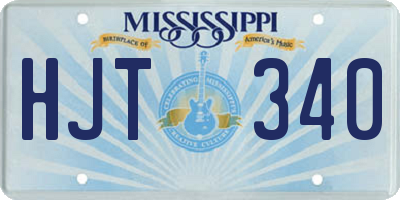 MS license plate HJT340