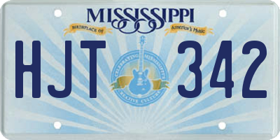 MS license plate HJT342