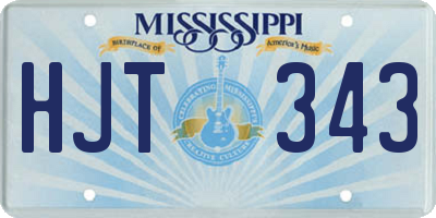 MS license plate HJT343
