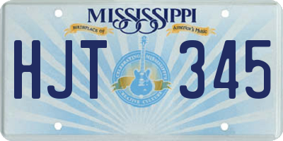 MS license plate HJT345