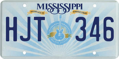 MS license plate HJT346