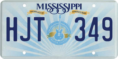 MS license plate HJT349