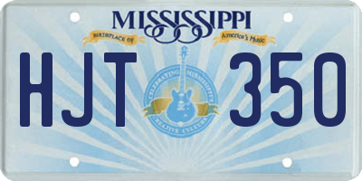 MS license plate HJT350