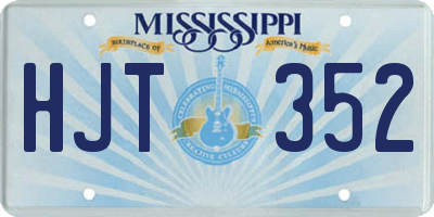 MS license plate HJT352