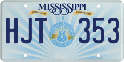 MS license plate HJT353