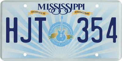 MS license plate HJT354