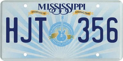 MS license plate HJT356