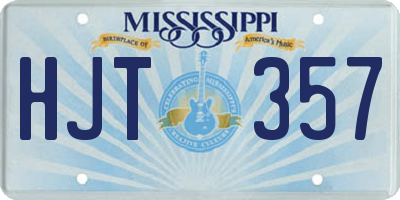 MS license plate HJT357