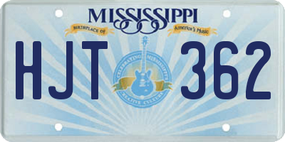 MS license plate HJT362