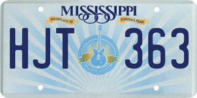 MS license plate HJT363