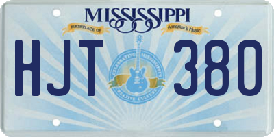 MS license plate HJT380