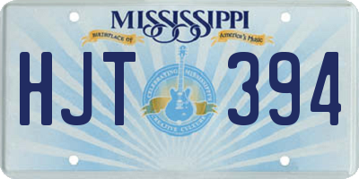 MS license plate HJT394
