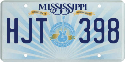 MS license plate HJT398