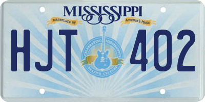 MS license plate HJT402