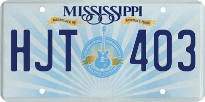 MS license plate HJT403
