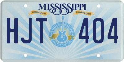MS license plate HJT404