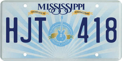 MS license plate HJT418
