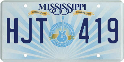 MS license plate HJT419