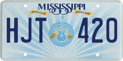 MS license plate HJT420
