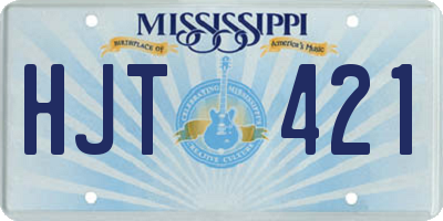 MS license plate HJT421