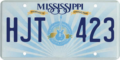 MS license plate HJT423