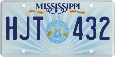 MS license plate HJT432
