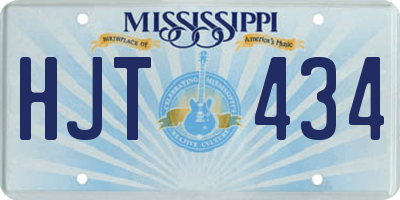 MS license plate HJT434