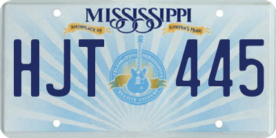 MS license plate HJT445