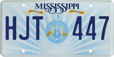 MS license plate HJT447