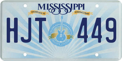 MS license plate HJT449