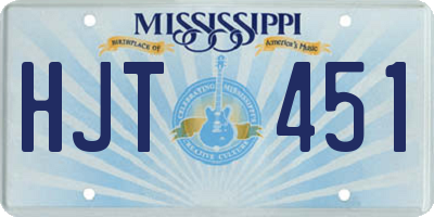 MS license plate HJT451