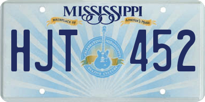 MS license plate HJT452