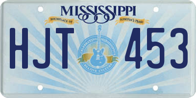 MS license plate HJT453