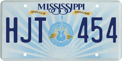 MS license plate HJT454