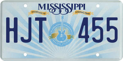 MS license plate HJT455