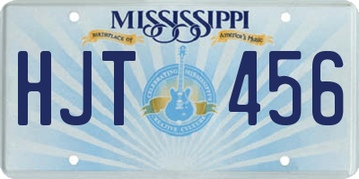 MS license plate HJT456