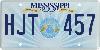 MS license plate HJT457