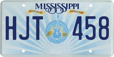 MS license plate HJT458