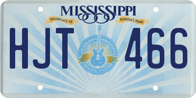 MS license plate HJT466