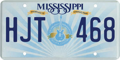 MS license plate HJT468