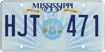 MS license plate HJT471