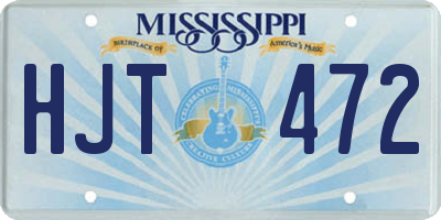 MS license plate HJT472