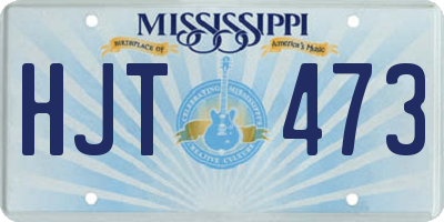 MS license plate HJT473