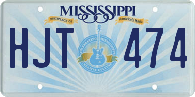MS license plate HJT474