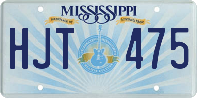 MS license plate HJT475