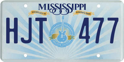 MS license plate HJT477