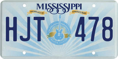 MS license plate HJT478