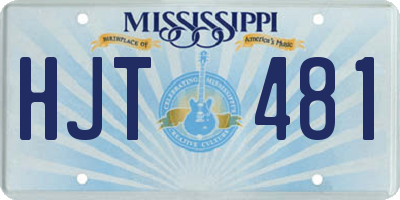 MS license plate HJT481