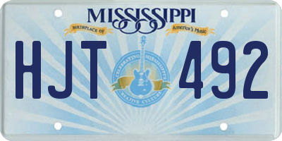 MS license plate HJT492